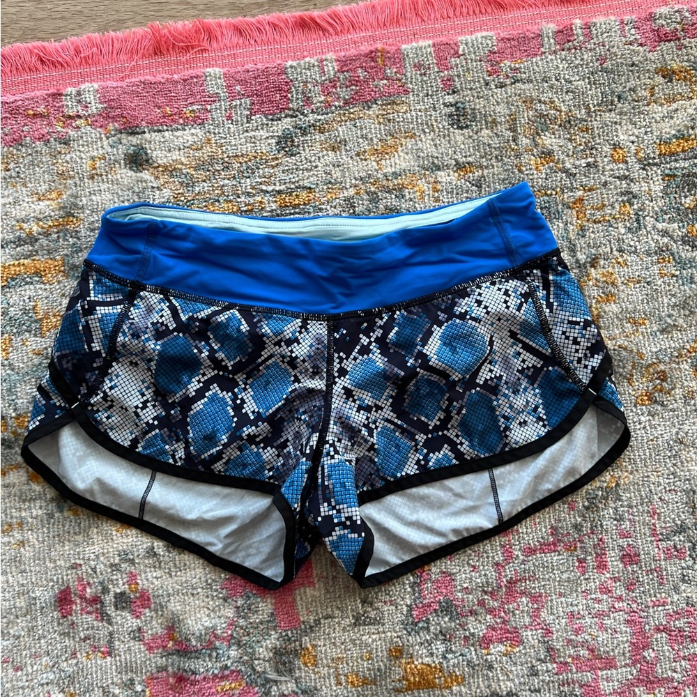 Lululemon Electric Blue Snake Skin Shorts